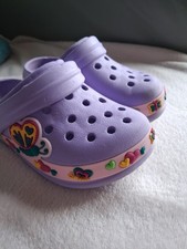 Children's Sandal Type Shoes Size EU28. Purple With Butterfly And Flower Design