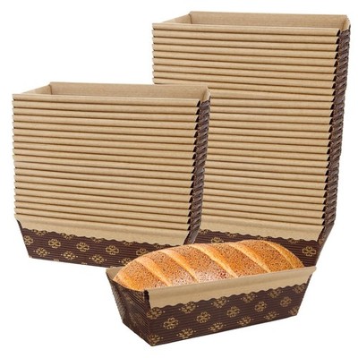 50 Pack Paper Loaf Pans, Disposable Paper Baking Loft Mold, 6 x 2.5 x 2 inch ...