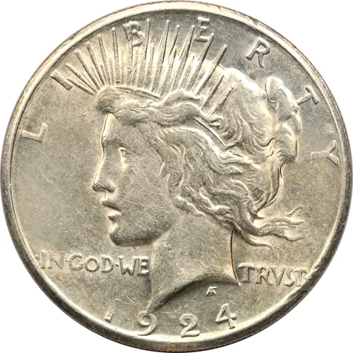1924-S Peace Silver Dollar $1, About Uncirculated AU