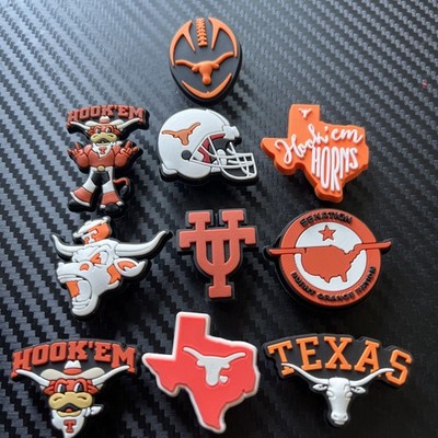 Set aus 10 Texas Longhorns für American College Football NCAA Schuh Charms