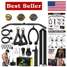 Compact Cable Pulley System with LAT Pull Down Bar and Multiple Attachments