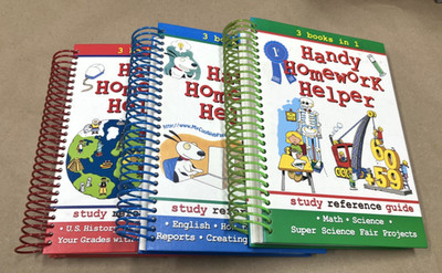 Handy Homework Helper Lot Math Science English History Geography 3 Books In 1