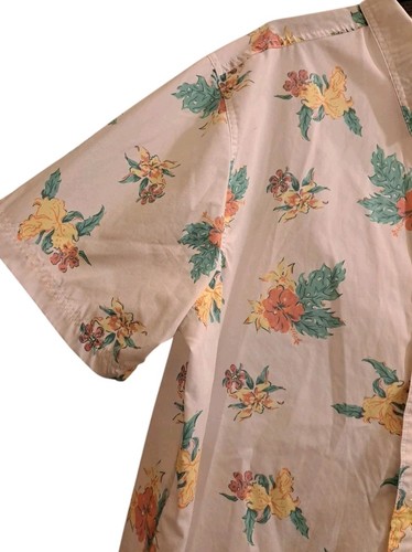 AFCO All Over Print Angelhemd Herren XL Kurzarm Knopf Blumen Camp Resort - Bild 7 von 7
