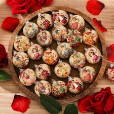 24 Pcs Valentine's Day Tree Ornaments Ball Vintage Valentine Decorations for Tre