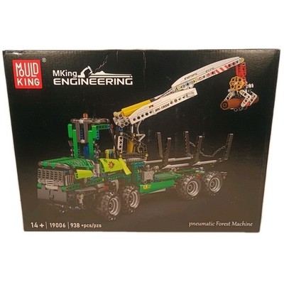 Mould King 19006 Logging Truck Crane Pneumatic Forestry Machine With Engine New