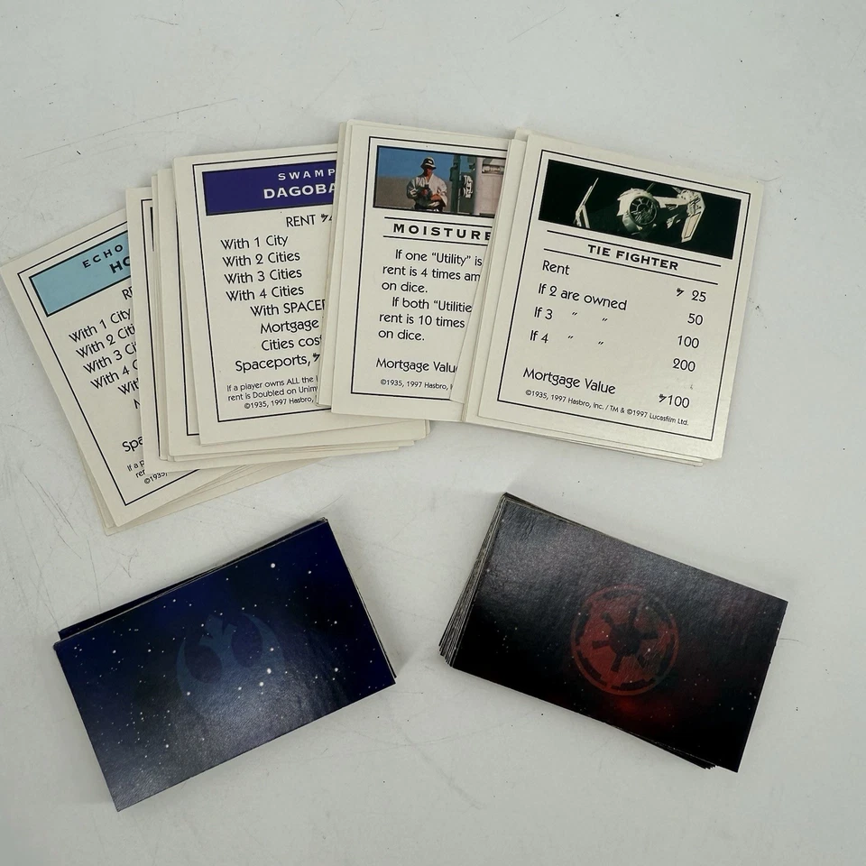 Star Wars Monopoly Classic Trilogy Edition (1997) Replacement Cards - Photo 1/1
