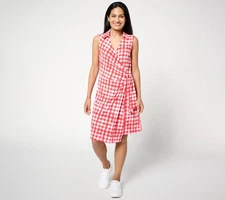 Susan Graver Women's Dress Sz M Courtside Social Regular Liquid Knit Red A687888