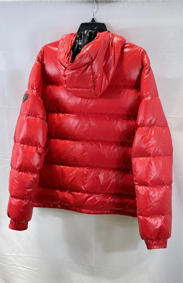 Top Gun 男式全新带标签红色漫画印花连帽羽绒夹克尺寸 2XL — 第 2/4 张图片