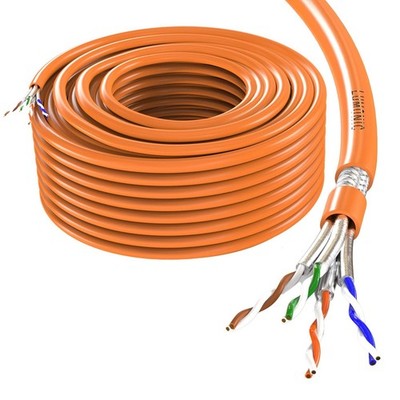 50m CAT7 Netzwerkkabel S/FTP Verlegekabel AWG23 100% Kupfer OFC 10 Gbit/s haloge