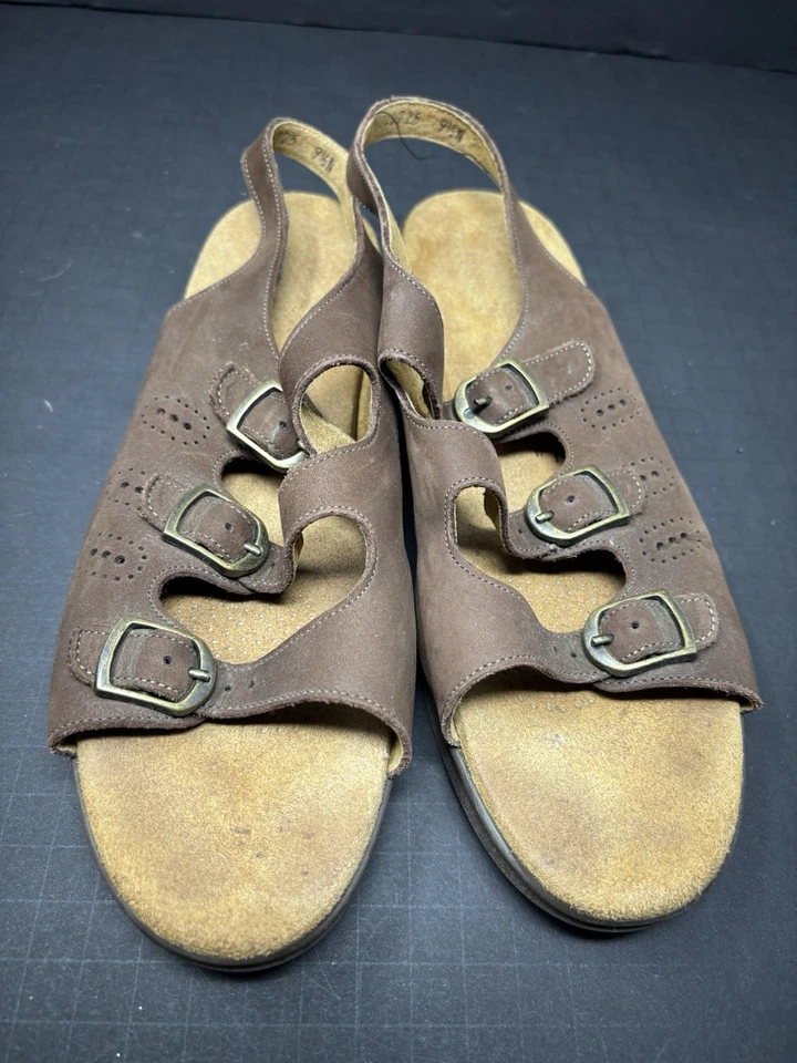 SAS Tri II Mujer 9.5 ESTRECHA Marrón Gamuza Sandalia Trípode Confort Zapato Tirantes Foto 2 de 4