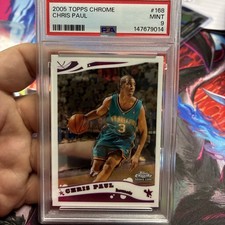 CHRIS PAUL 2005-06 Topps Chrome #168 ROOKIE CARD RC Hornets PSA 9