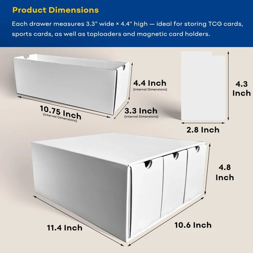 Trading Card Storage Box, Top Loaders Storage Box with 40 Dividers, Cardboard To - Picture 3 of 7