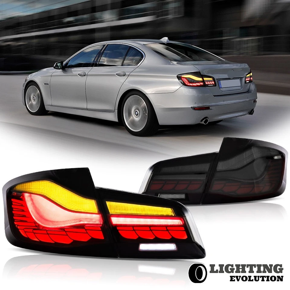 SMOKED OLED GST Tail Lights For BMW 5-Series 2010-2016 2017 F10 F18 W/Animation - Изображение 2 из 4
