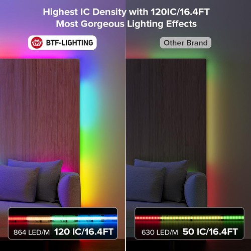 FCOB WS2811 IC RGB COB LED Strip 864LED/m Flexible High Density Color Chasing... - Bild 3 von 7