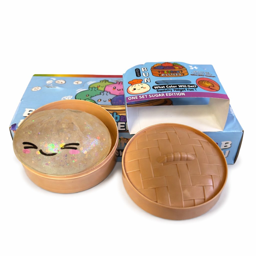 Dumpling Squishy Packs Unbox a squishy surprise! Get a sparkly, gluten free dumpling wrapper with a fun glittery bao bun – the perfect cute stress relief for any age!  #ad