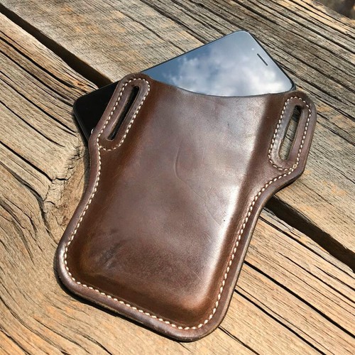 Men's Cell Phone Belt Pack Bag Loop Waist Holster Pouch Case PU Leather NEW - Photo 8 sur 16