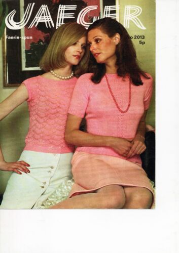 ~Vintage 1973 Jaeger Knitting Pattern For Ladies Fan Lace Top & Lace Panel Top ~ - Afbeelding 1 van 1
