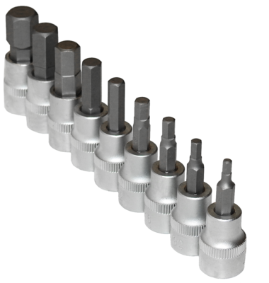 16-teiliges Innensechskant-Set – 3/8 Zoll Antrieb, Chrom-Molybdän-Stahl
