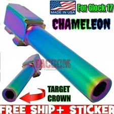 RAINBOW TARGET FLUSH CROWN Barrel for GLOCK 17 - Stainless - 1/10 TWIST 9mm 1-4