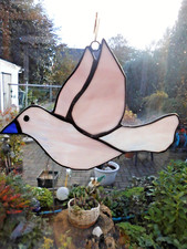 Fensterbild Handarbeit "Fliegender Vogel" Sonnenfänger in Tiffany-Technik