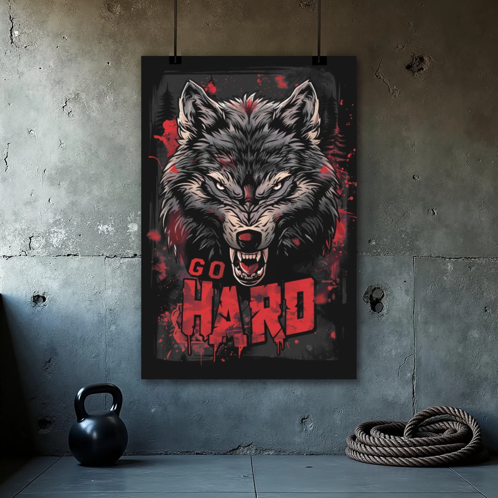 Wolf Motivation Poster - Gym Wall Art Inspirational Print