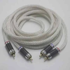 16 Core Pure Silver RCA Cable Audiophile Interconnects for Amplifier CD Player