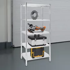 5 Tier Layer Shelf Adjustable Wire Shelving Rack Garage Storage Organizer Stand