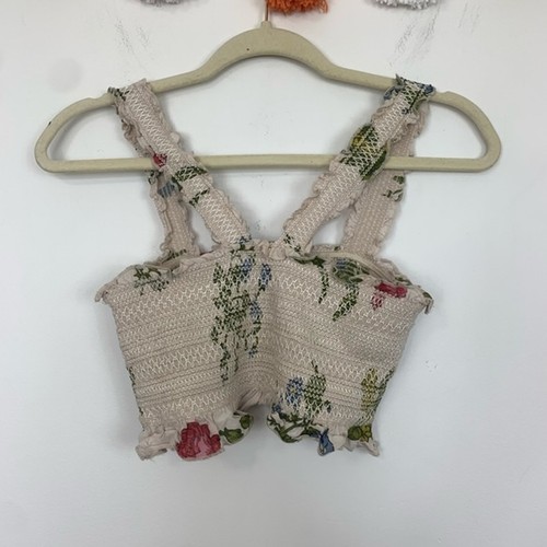 Urban Outfitters Out From Under Smocked Floral Crop Top Medium - Picture 7 of 8