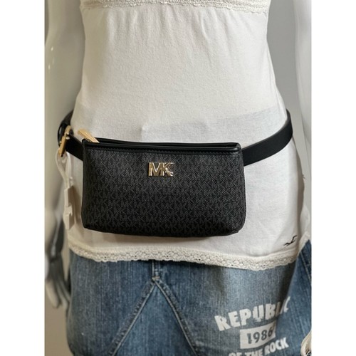 Michael Kors Size L /XL Waist Pack Crossbody Bag Hips Black Belt Bag Signature
