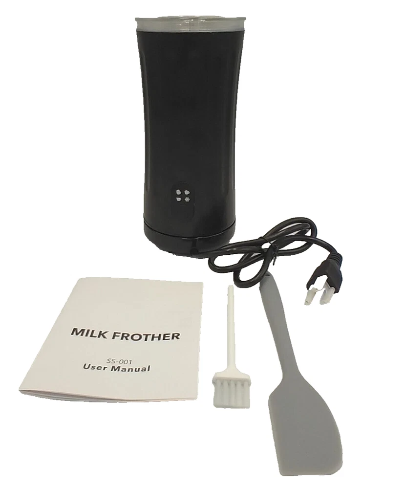 Milk Frother 4 in 1 Electric Milk Steamer Heat & Cold Black Model SS-001 240ml