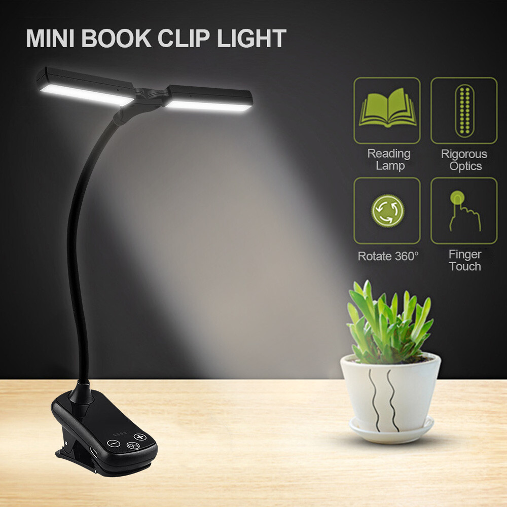 Flexible 14 LED USB Clip On Desk Lamp Dimmable Memory Bed Read