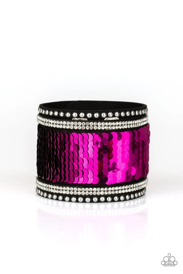 Brazalete envolvente reversible rosa negro paparazzi mermaids have more fun Foto 3 de 4