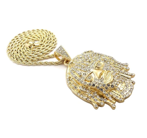 Silver Lil Pump Portrait Pendant & 24" Box, Rope, Cuban Chain Necklace - Bild 13 von 29