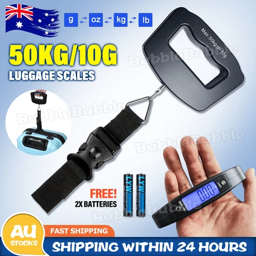 AU Electronic Portable Digital Luggage Weight Hanging Scale Travel 50 KG 10G