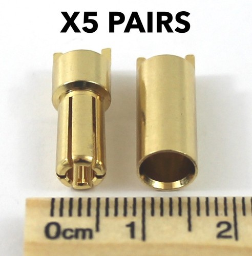 *HEAVY DUTY* 5.5mm Lipo Bullet Gold Connectors / Banana Plug RC 1/2/5/10 pairs - Picture 5 of 16