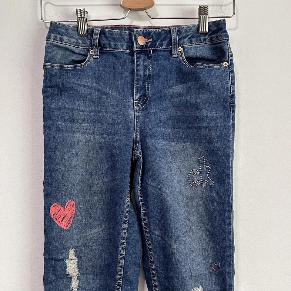 Calvin Klein Girls Jeans 12 Boyfriend Fit 26 x 27 Distressed Casual School Blue - Image 4 of 4