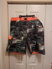 RS Surf mens shorts swim trunks surfer Hawaiian 40 (80's 90's VTG  orange black