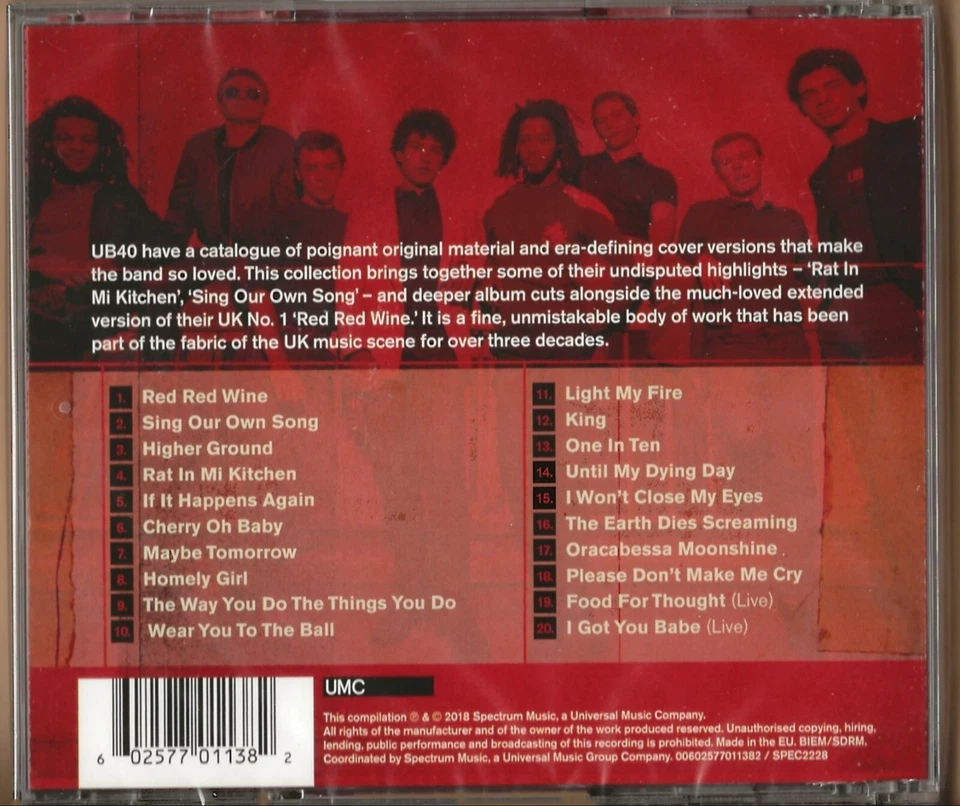 UB40 - CD - Red Red Wine -The Collection II - 2018 - NEUWARE! - Bild 2 von 2