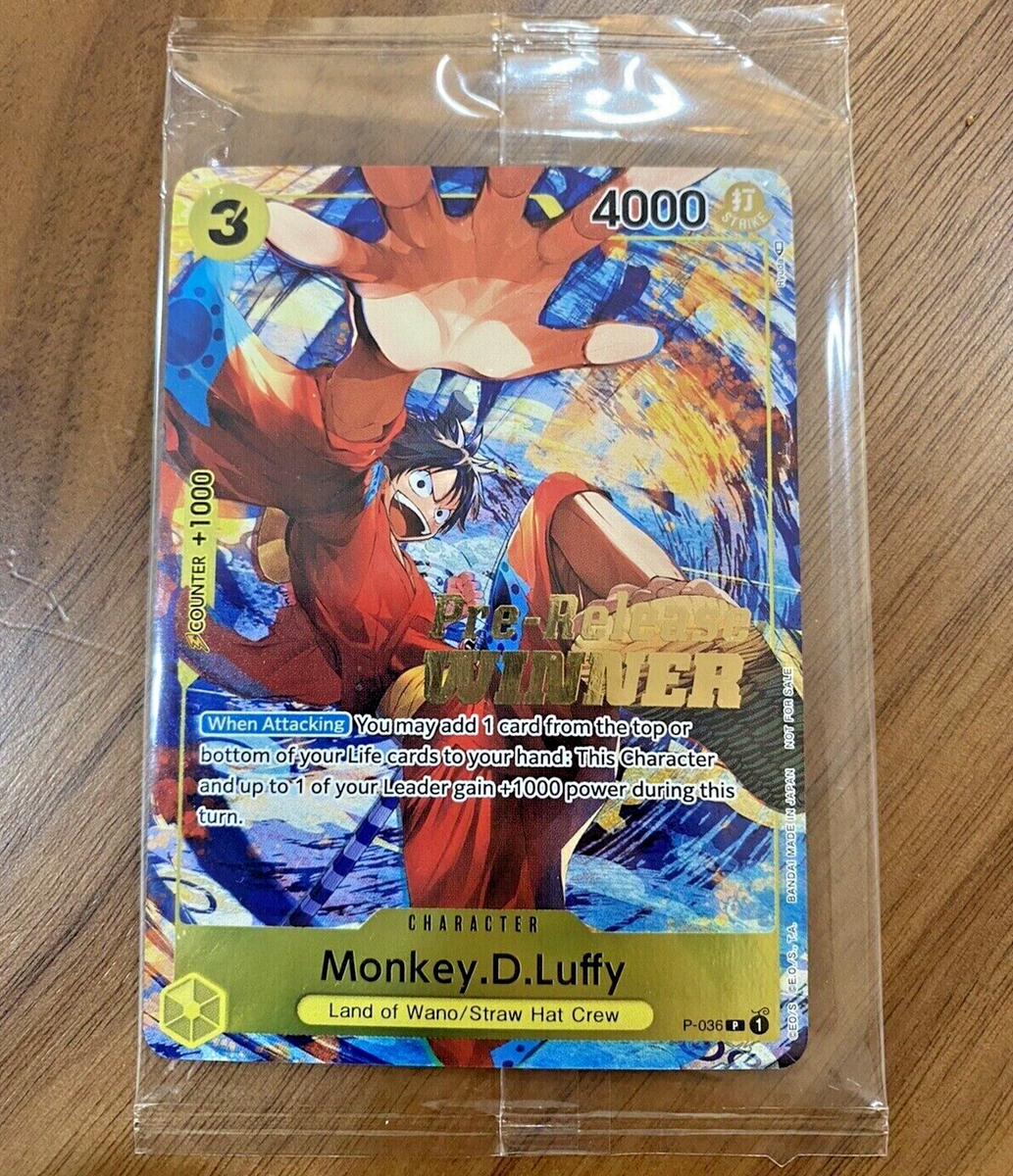 l*c様 ONE PIECE CARD GAME Monkey D. Luffy One Piece Card Game Monkey.D.Luffy Pre-Release Winner Promo P-036