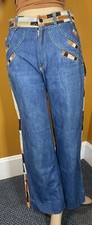 Vintage 1970  s Hippie Patchwork Denim Jeans Bell Bottoms Flare Daisy Jones