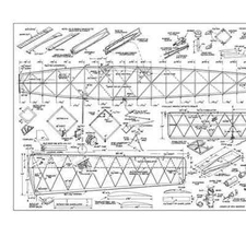 1954 English Wakefield Rubber Power 44" Model Airplane Printed Plans
