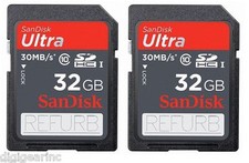Lot 2 x 32GB 64GB SanDisk Ultra SD C10 Memory Card for GoPro Hero 2 Factory
