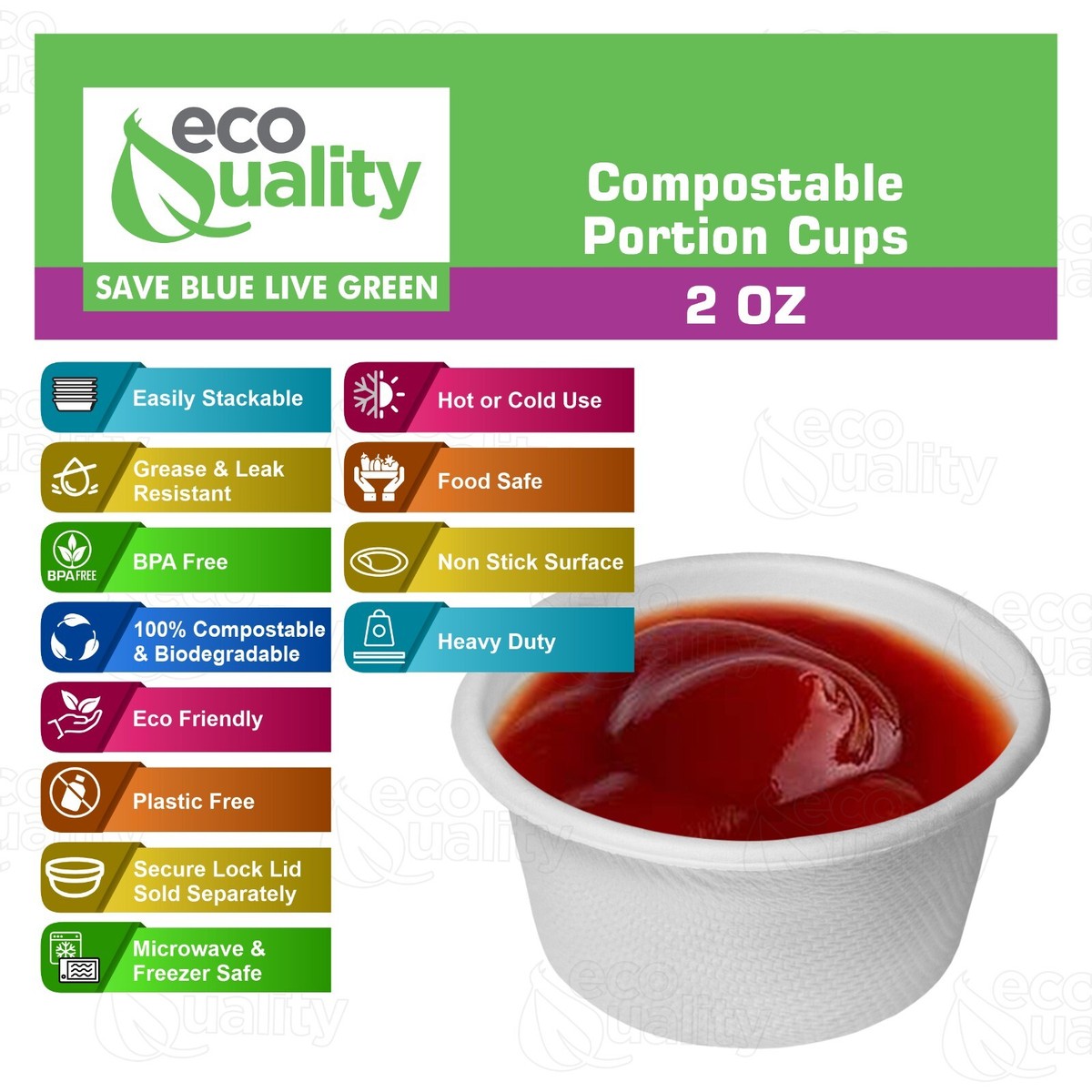 2oz Compostable White Souffle Portion Cup, Disposable Sample Sauce Cup  1000pcs | eBay