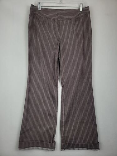 NWT Women's Anthropologie Pinstripe Wide Leg Pants Brown Size 10 - Picture 1 of 6