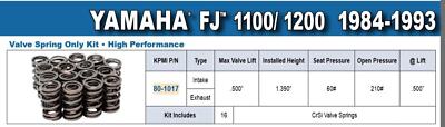 Kibblewhite Federventilsatz / 16 Yamaha Fj, Fj 1100/1200 1984-1993, Kibblewhite 8