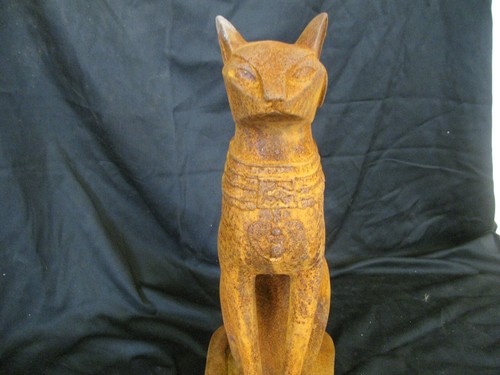 Neu !!  Ägyptische Bastet Katze Skulptur Katzenfigur Göttin Gusseisen - Bild 1 von 4