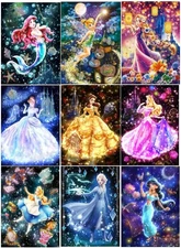 9 Pack Diamond Painting Kits for Adults,Diamond Painting Kits,5D Princess Diamon