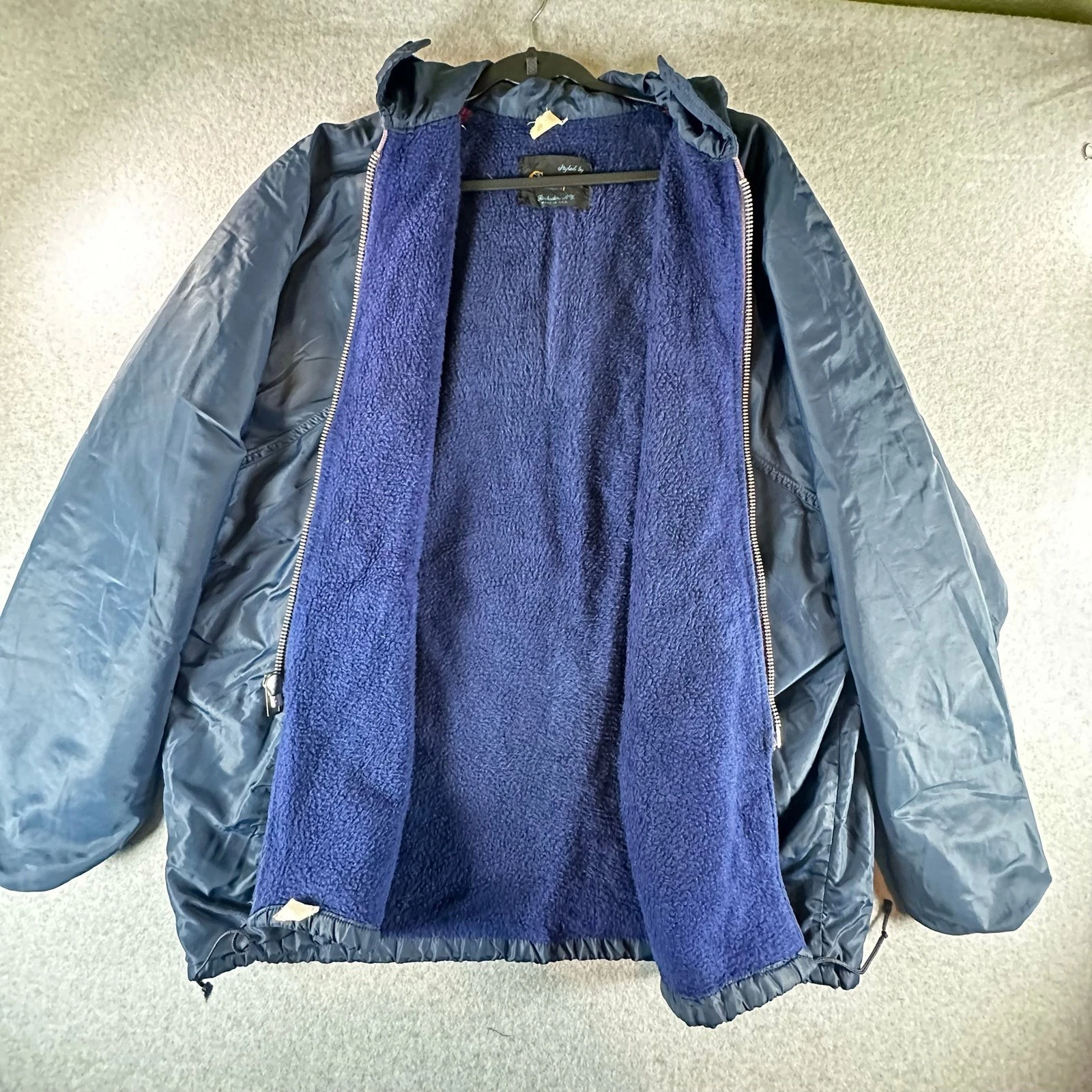 Vintage 60s Champion Navy Nylon Coach Jacket Desert 39 Football Made USA XL image 9