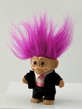 Vintage Russ Berrie 4.5" Troll Doll 7 With Hair Groom in Tuxedo 18316