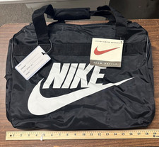 Vintage Nike Team Training Duffle Bag Black 12x14x12 with Luggage Tag NEW
